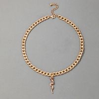 Diamond Snake-shaped Pendant Necklace main image 3