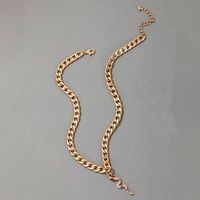 Diamond Snake-shaped Pendant Necklace main image 5