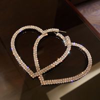 925 Silver Needle Diamond Love Earrings main image 3
