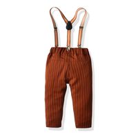 New Style Solid Color Shirt Striped Suspenders  Trousers Suit main image 3