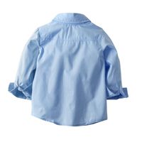 Nouveau Col À Manches Longues Chemise De Couleur Unie Bretelles Pantalon Robe De Gentleman Pour Enfants main image 4