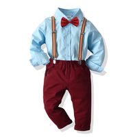 Camisa De Manga Larga Para Niños Nuevos Pantalones Con Tirantes Elásticos De Cuatro Piezas sku image 1