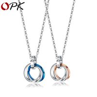 New Three-ring Pendant Titanium Steel Ring Interlocking Necklace Couple Stainless Steel Jewelry sku image 4