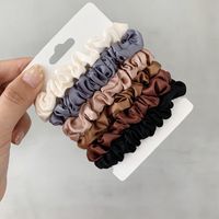 Simple Style Solid Color Cloth Satin Elastic Band Pleated Hair Tie sku image 2