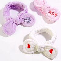 Cute Bows Flannel Wide-brimmed Embroidery Hairband main image 3