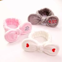 Cute Bows Flannel Wide-brimmed Embroidery Hairband main image 5