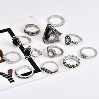 Bohemian Full Diamond Silver Ring Set main image 4