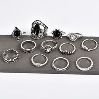 Bohemian Full Diamond Silver Ring Set main image 6