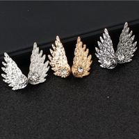 Retro Angel Wings Feather Diamond Alloy Earrings main image 4