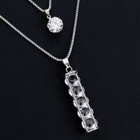 New  Fashion Wild  Rhinestone Double-layer Perfume Bottle Long Necklace main image 5