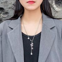 Collar Largo Simple De Moda De Acero Coreano sku image 1