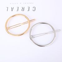 Exquisite Metal Round Triangle And Moon Hair Clip 6-piece Set main image 6