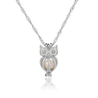 Hollow Owl Natural Freshwater Oyster Pearl  Animal Necklace main image 4
