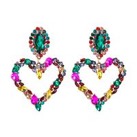 Heart-shaped Alloy Full Diamond Earrings S925 Silver main image 6