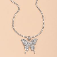 Fashion Full Diamond Butterfly Necklace main image 4