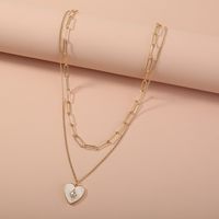 New  Natural Shell Heart Multi-layer Necklace main image 1