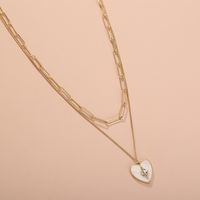 New  Natural Shell Heart Multi-layer Necklace main image 4
