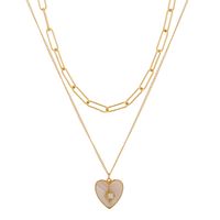 New  Natural Shell Heart Multi-layer Necklace main image 6