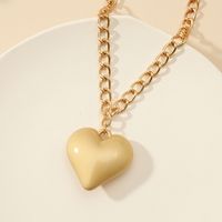 French Retro  Metal Love Pendant Necklace main image 4