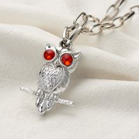 Hot Selling  Double-sided Owl Diamond Necklace main image 4