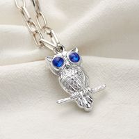 Hot Selling  Double-sided Owl Diamond Necklace main image 5