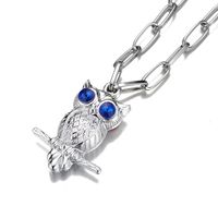 Hot Selling  Double-sided Owl Diamond Necklace main image 6