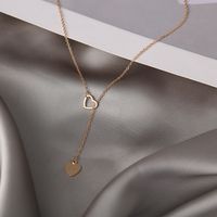 Creative Simple Peach Heart Love Pendant Women's Y-shaped Necklace main image 3