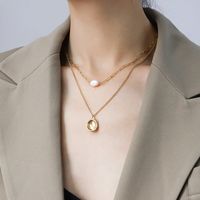 Bump Pendant Double Layered Freshwater Pearl Necklace main image 2