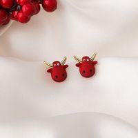 Cute Red Calf Earrings main image 4
