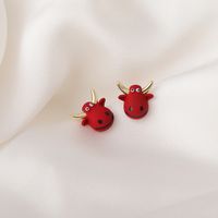 Cute Red Calf Earrings main image 5