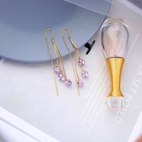 Simple Long Diamond Tassel Earrings main image 5