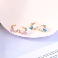 Butterfly Exquisite C-shaped Earring S925 Silver main image 3