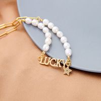 Lucky  Letter  Star Fashion  Pearl Necklace main image 3