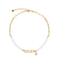 Lucky  Letter  Star Fashion  Pearl Necklace main image 6