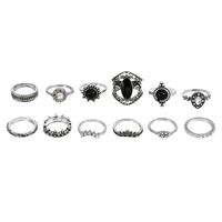 Bohemian Full Diamond Silver Ring Set sku image 1