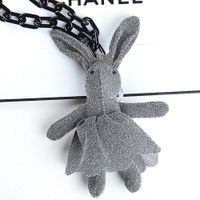 Korean  Fashion Wild Cute Leather Rabbit Long Necklace sku image 5