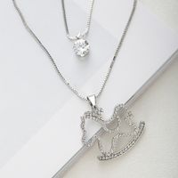 New  Fashion Wild  Rhinestone Double-layer Perfume Bottle Long Necklace sku image 5