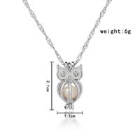 Hollow Owl Natural Freshwater Oyster Pearl  Animal Necklace sku image 1