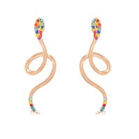 Simples Aretes De Moda Exagerados En Forma De Serpiente sku image 3