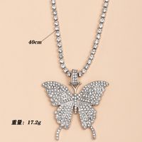 Fashion Full Diamond Butterfly Necklace sku image 1