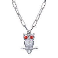 Hot Selling  Double-sided Owl Diamond Necklace sku image 1