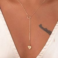 Creative Simple Peach Heart Love Pendant Women's Y-shaped Necklace sku image 1