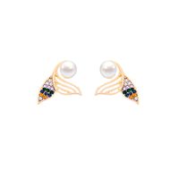 Fishtail S925 Silver Exquisite Pearl Earrings sku image 1