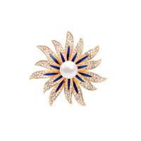 Retro Sun Flower Pearl Brooch sku image 3