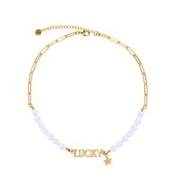 Lucky  Letter  Star Fashion  Pearl Necklace sku image 1