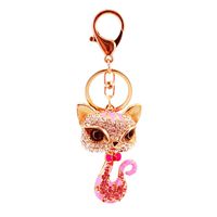 Alliage Dripping Oil Strass Cartoon Little Fox Keychain main image 6