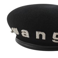 الأزياء الصوف إلكتروني حجر الراين قبعة سوداء main image 5