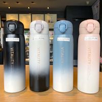Simple Large-capacity Fashion Gradient Color Water Bottle main image 6