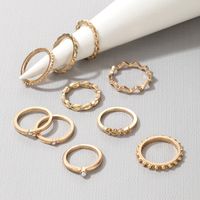 New Fashion  Diamond And Pearl Hollow 9-piece Ring main image 2
