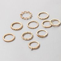 New Fashion  Diamond And Pearl Hollow 9-piece Ring main image 3